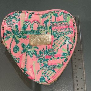 Lilly Pulitzer Heart Shaped Zippered Cosmetic Case NWOT